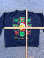 1507 - Navy Embroidered Winnie the Pooh Ho Ho Ho Crewneck - NT / XL