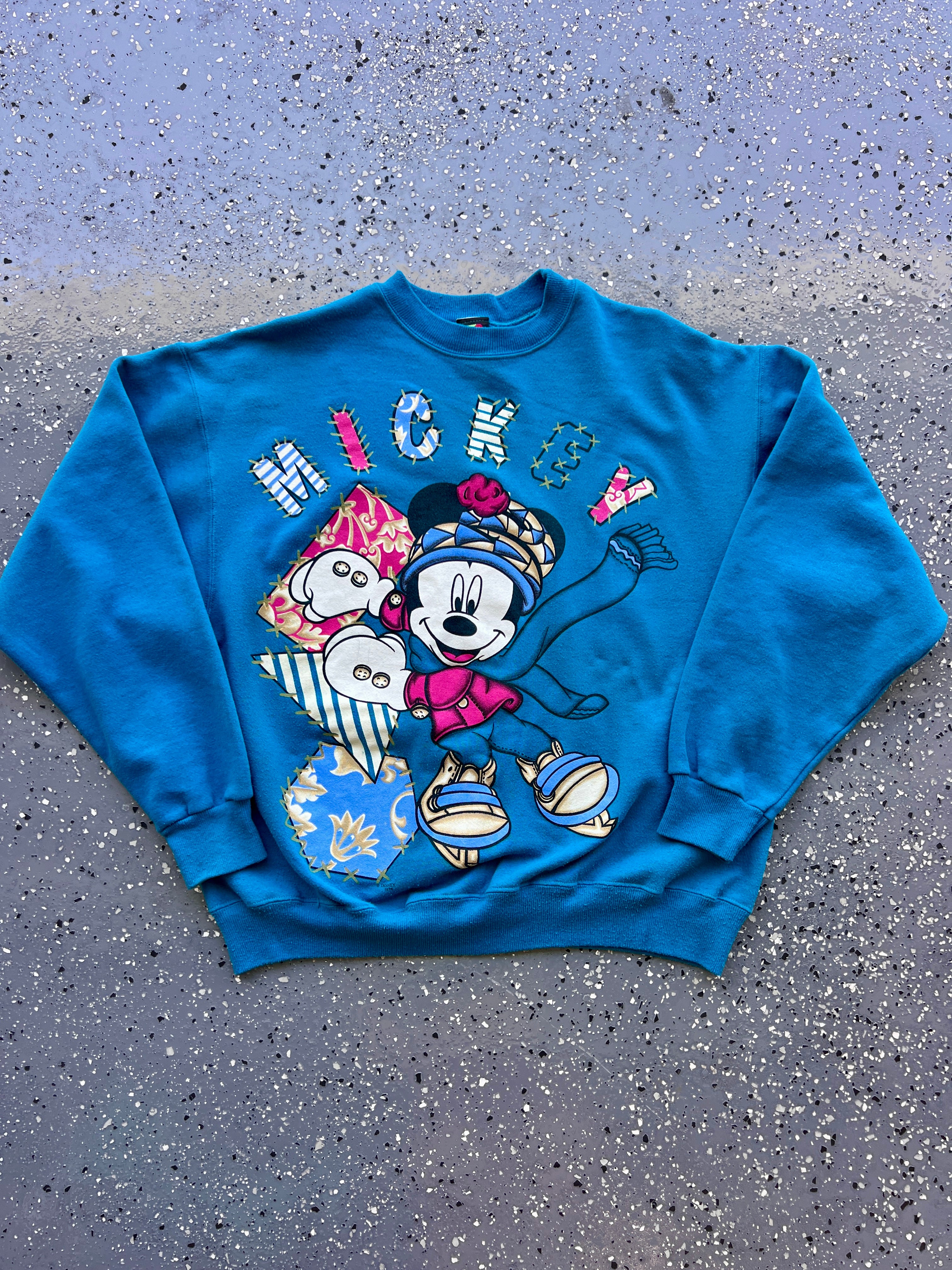 1508 - Blue Skiing Mickey Crewneck - NT / L