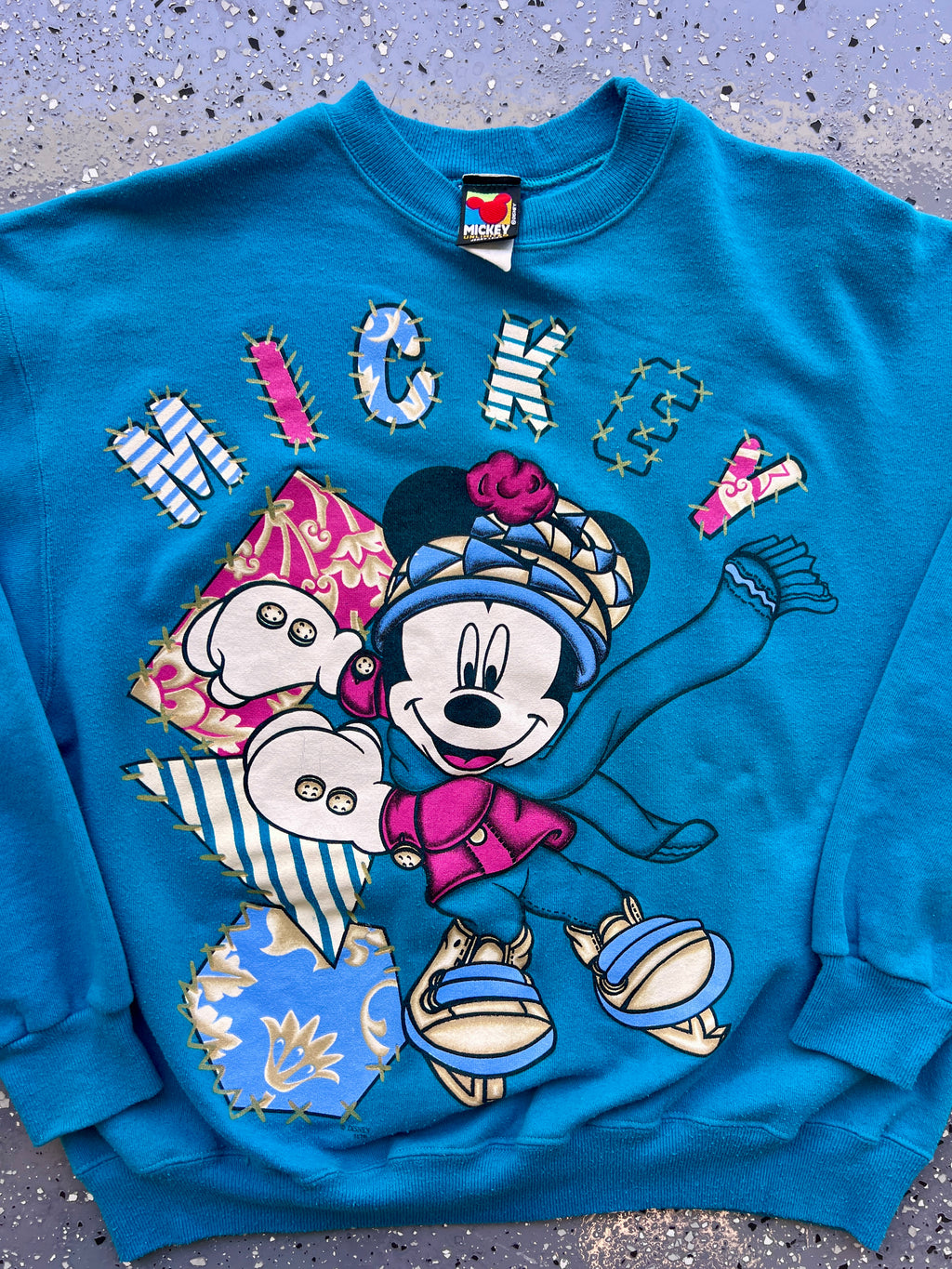 1508 - Blue Skiing Mickey Crewneck - NT / L