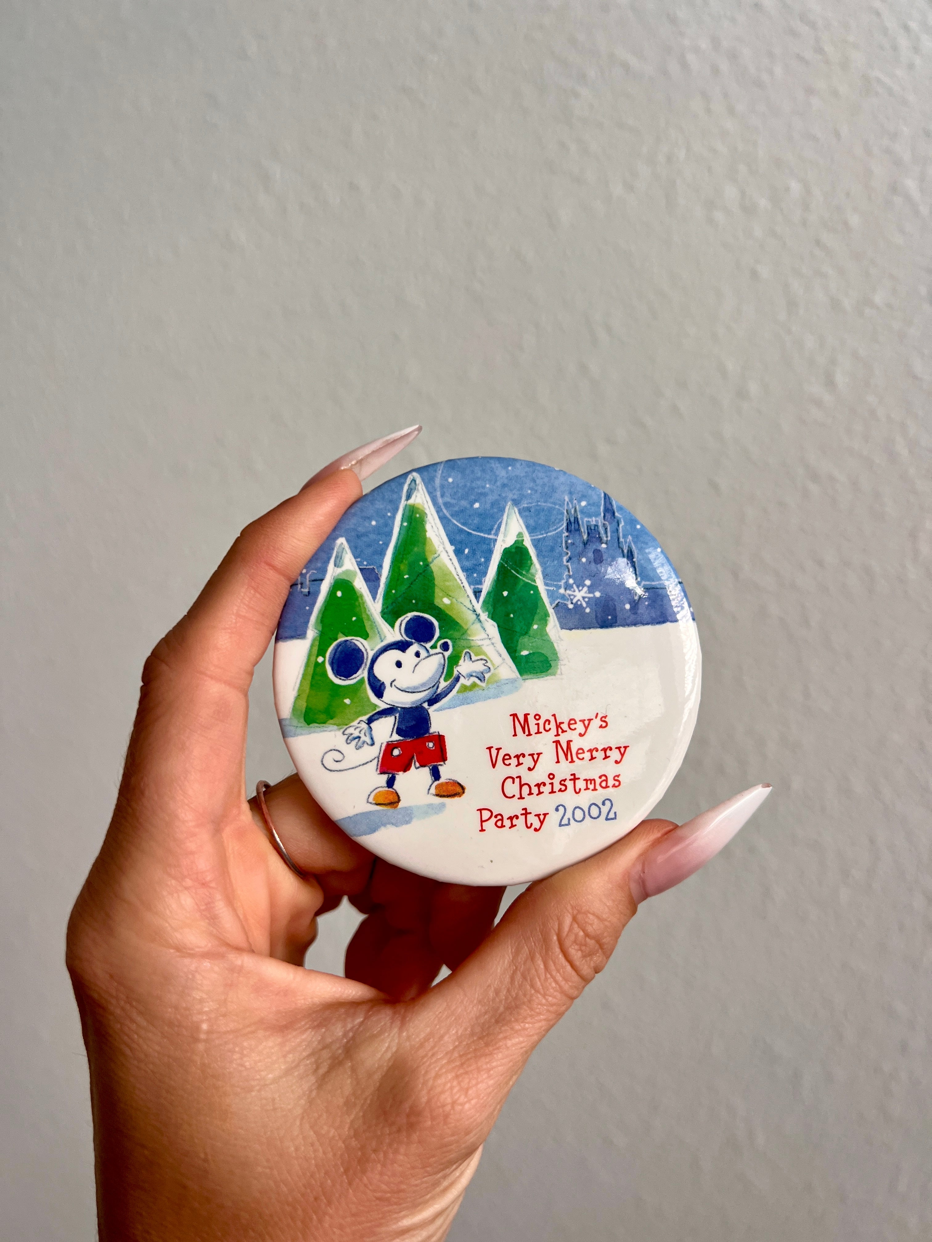 2002 Mickey's Very Merry Christmas Party Button