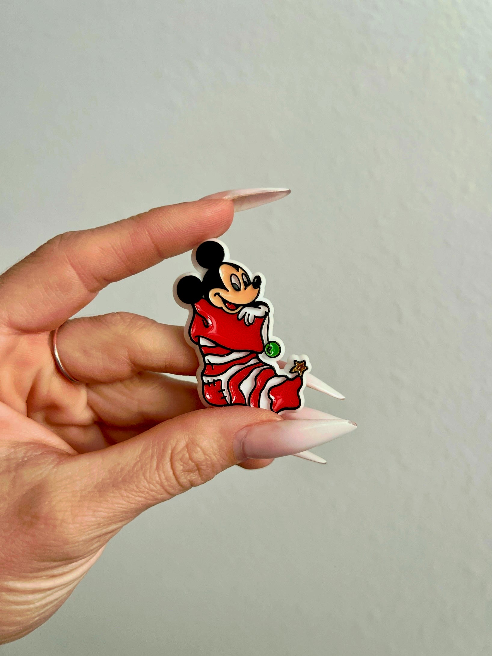 Santa Mickey & Stocking Pinback Buttons