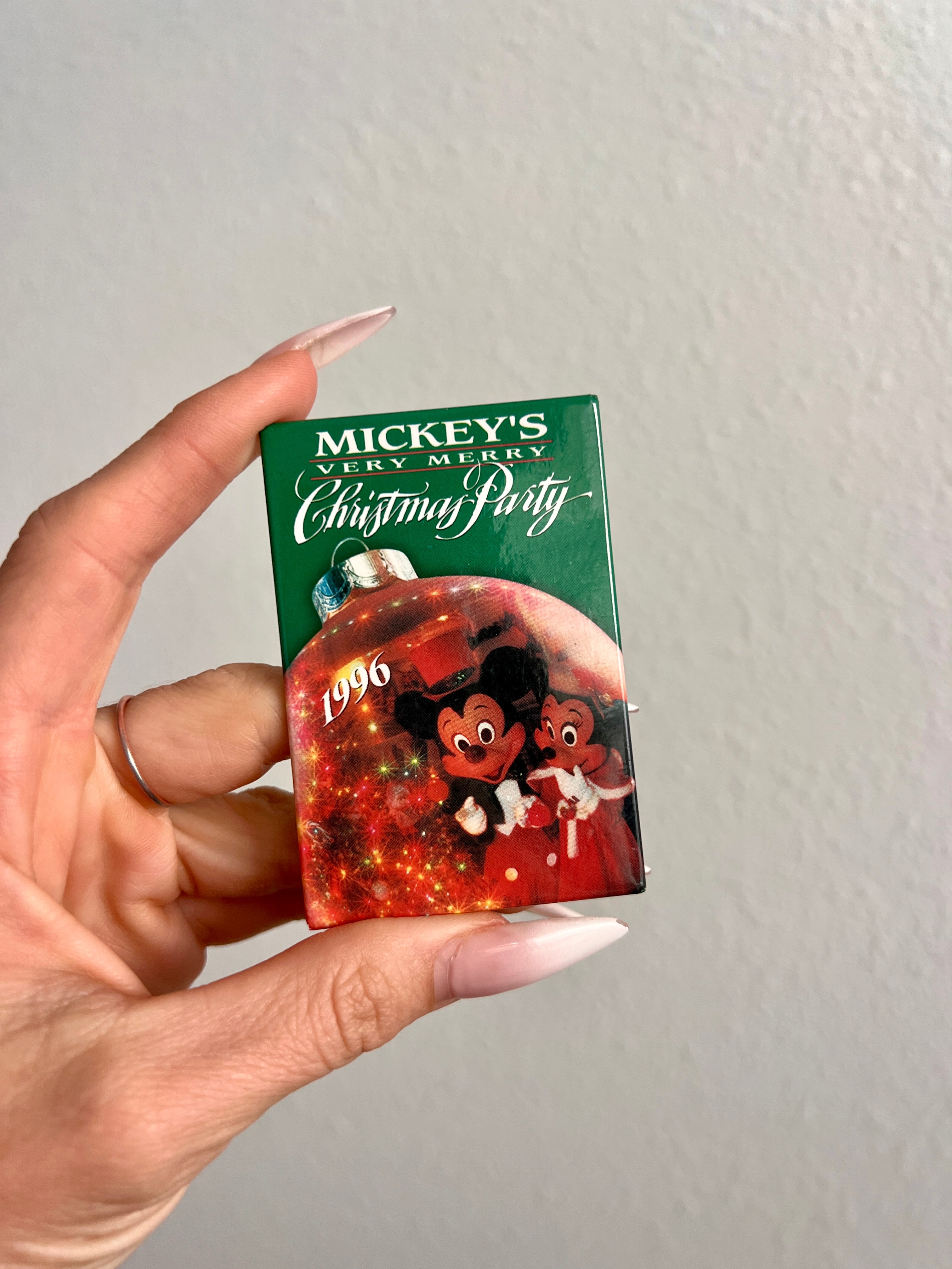 1996 Mickey's Very Merry Christmas Party Button
