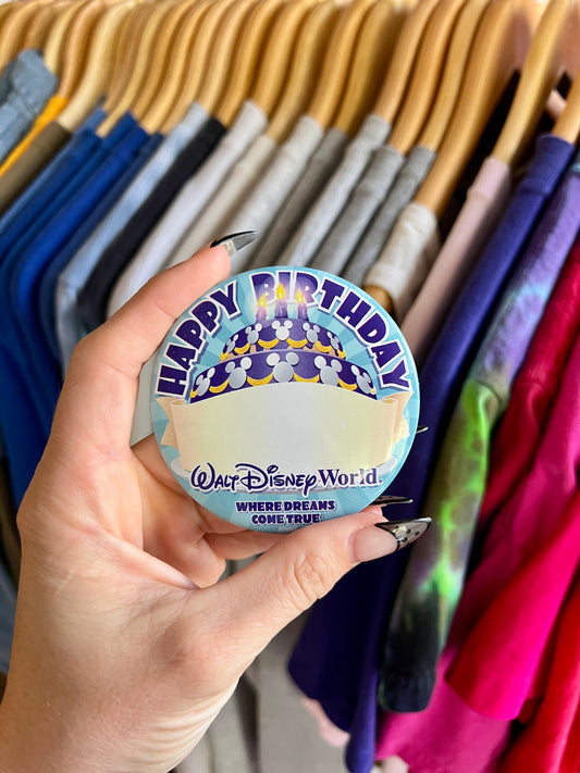 Happy Birthday WDW Blank Button