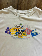 851 - White 4 Parks WDW Goofy, Donald, Mickey, Pluto Shirt - XL