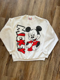 854 - White & Red Mickey Backwards Hit Crewneck - XL