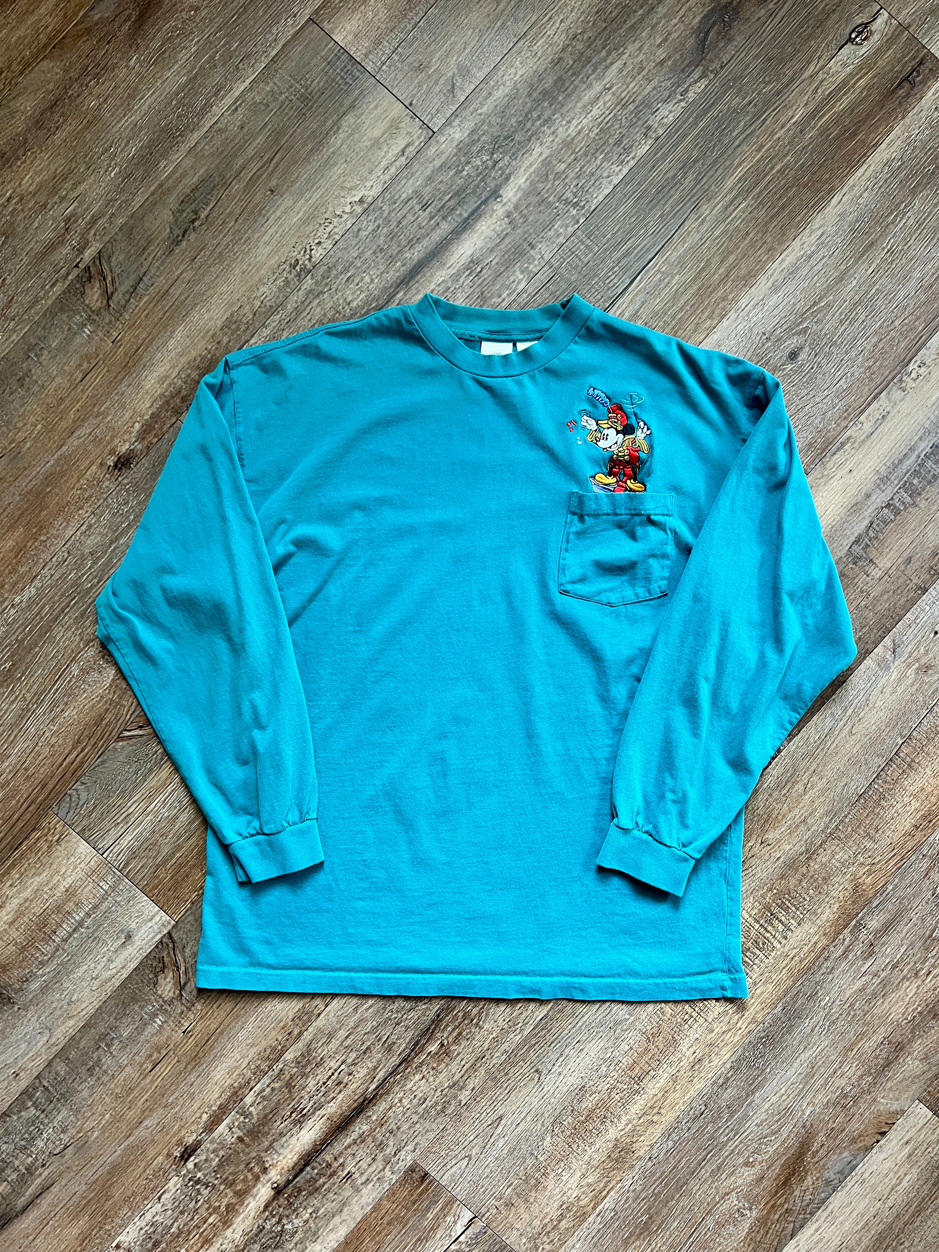 285 -Green Embroidered Conductor Mickey Longsleeve - XL