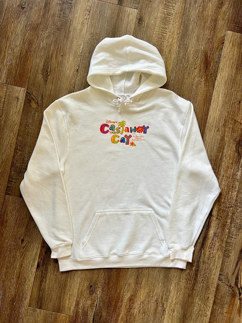 857 -NWT White Embroidered DCL Castaway Cay Hoodie - XL