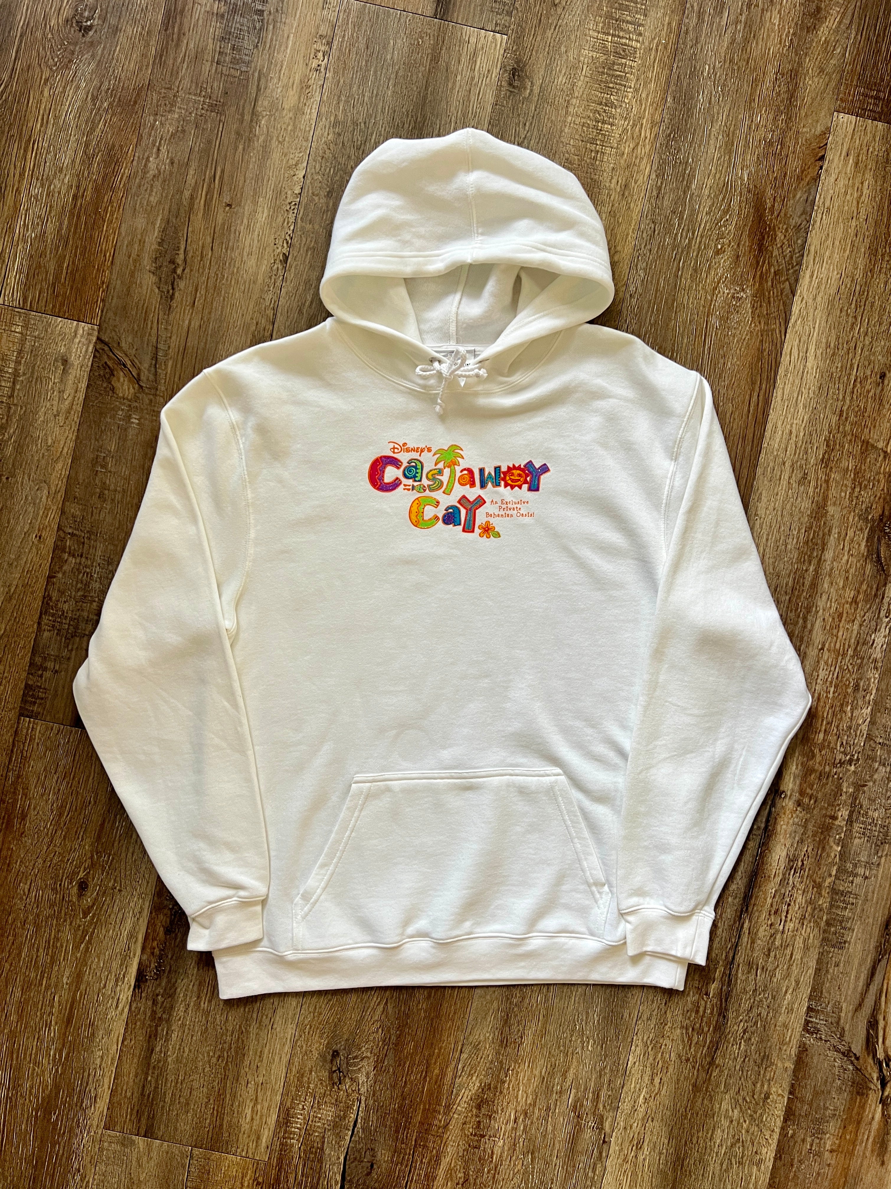 857 -NWT White Embroidered DCL Castaway Cay Hoodie - XL