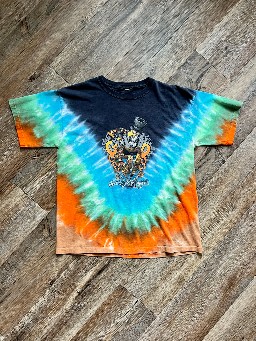 270 -Blue Tie-Dye Going Down Briar Patch Splash Mountain Tee - L