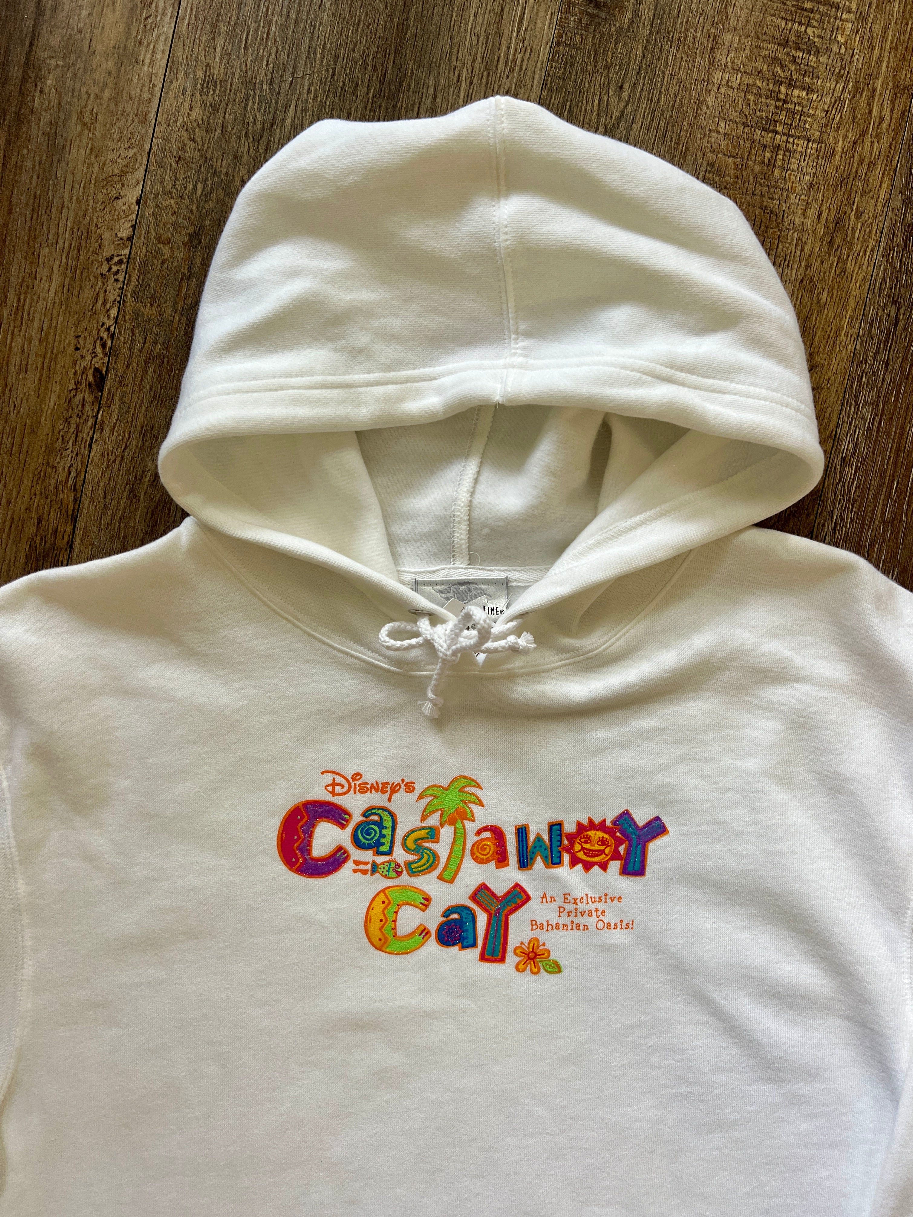 857 -NWT White Embroidered DCL Castaway Cay Hoodie - XL