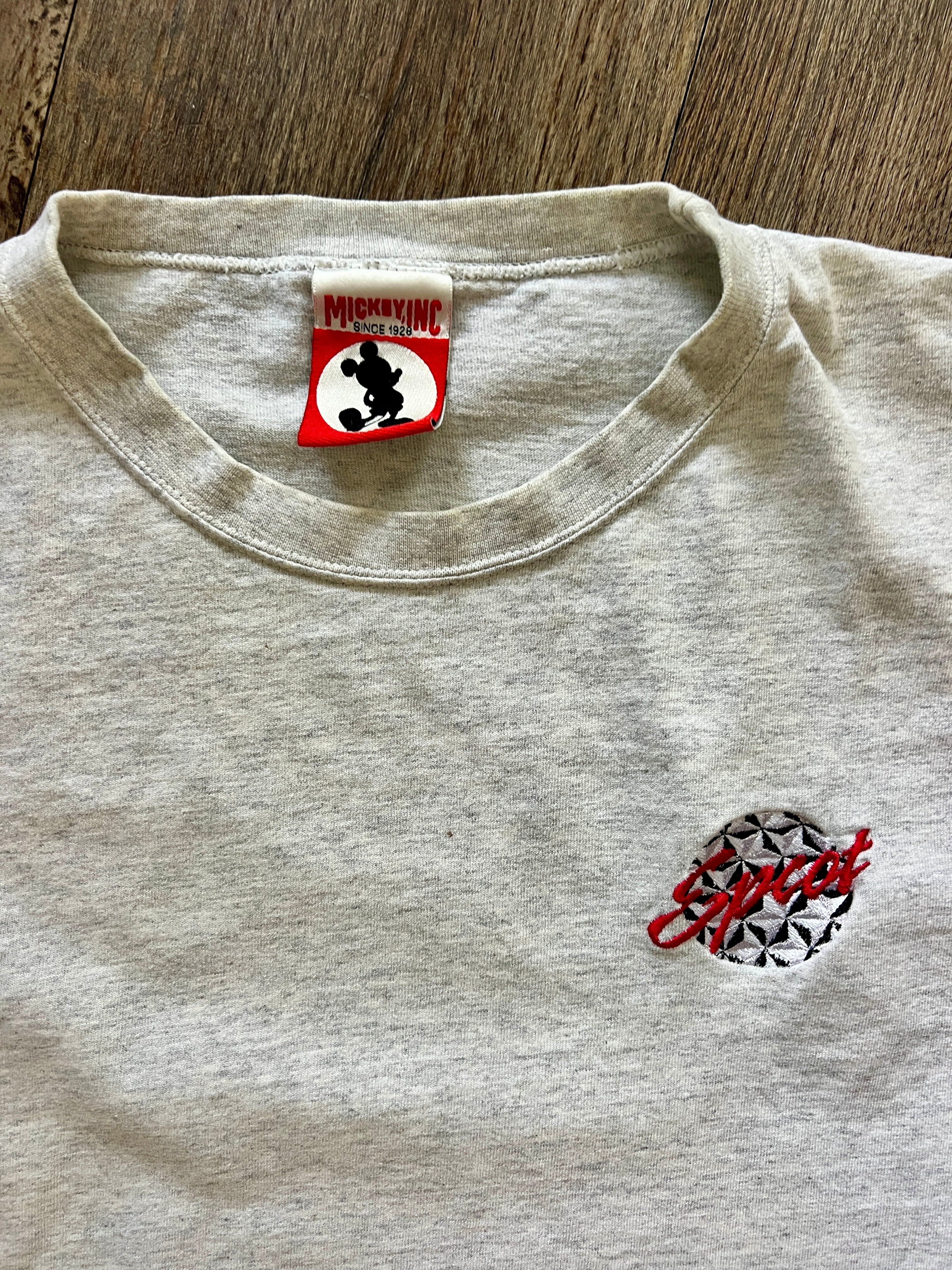 859 - Heather Grey Embroidered EPCOT Logo Pocket Shirt - XL