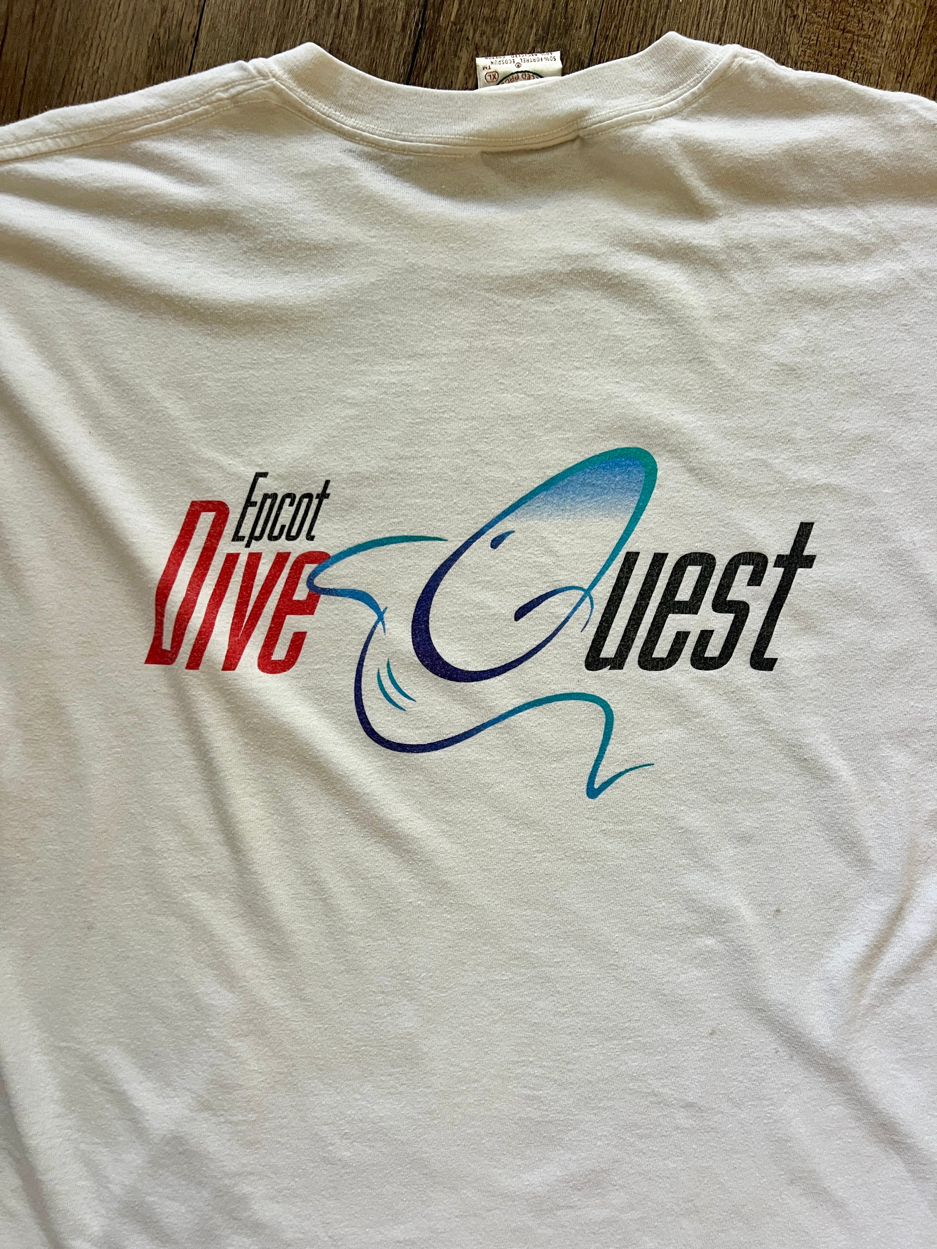 860 - White EPCOT Dive Quest Shirt - XL