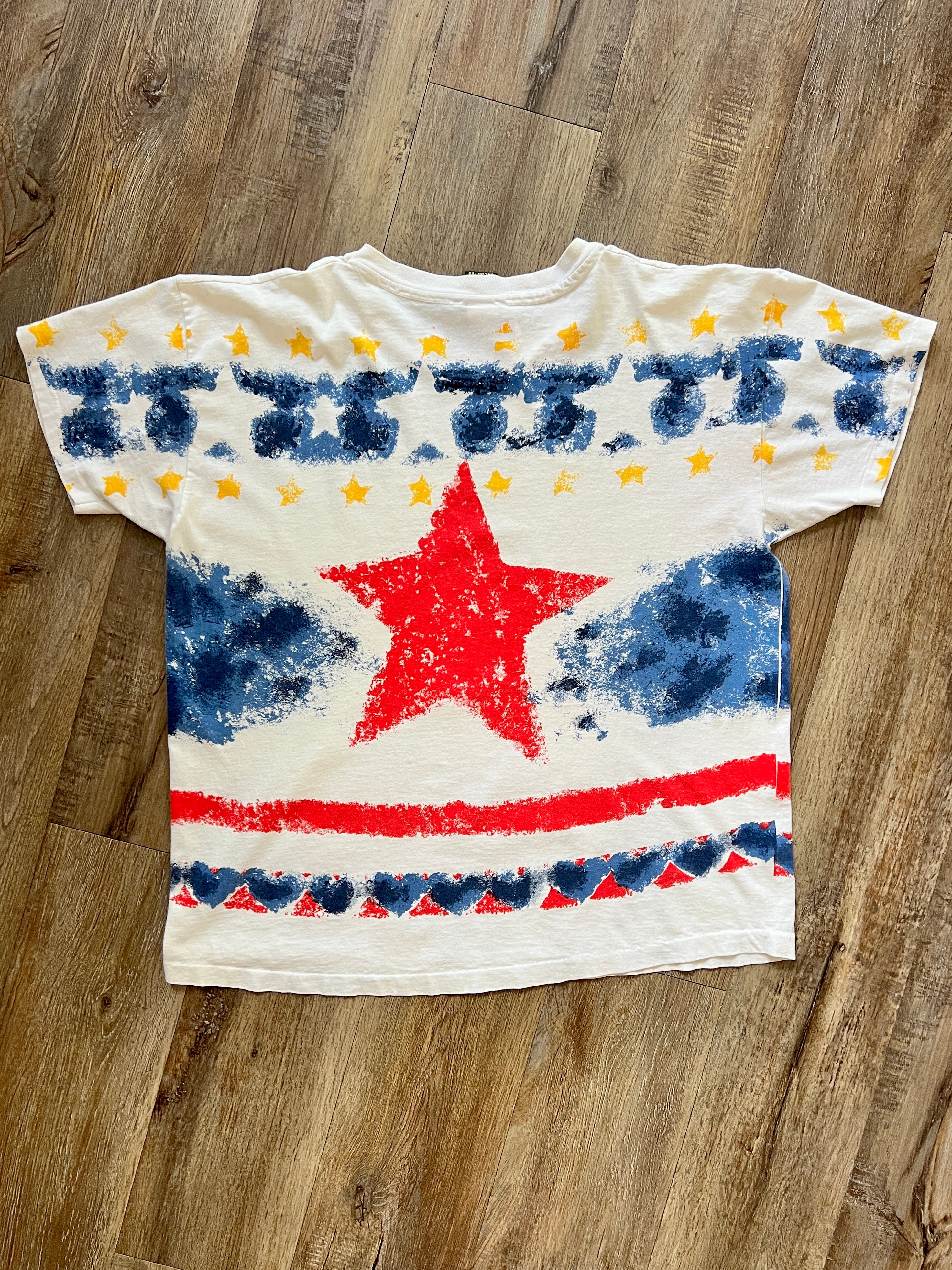 861 -White, Red, & Blue Starry Mickey AOP Shirt - XL