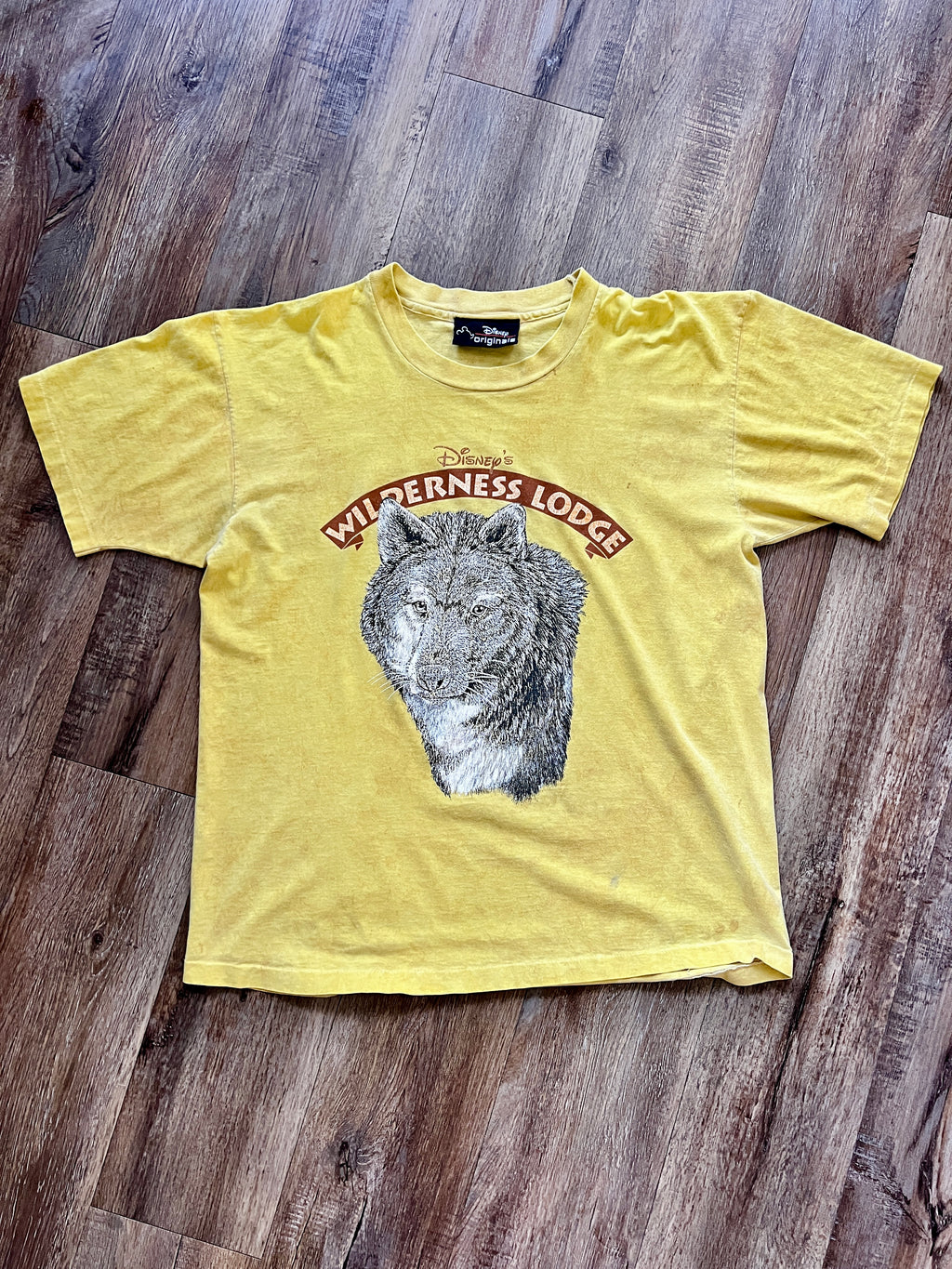 863 - Yellow Wilderness Lodge Wolf Shirt - XL