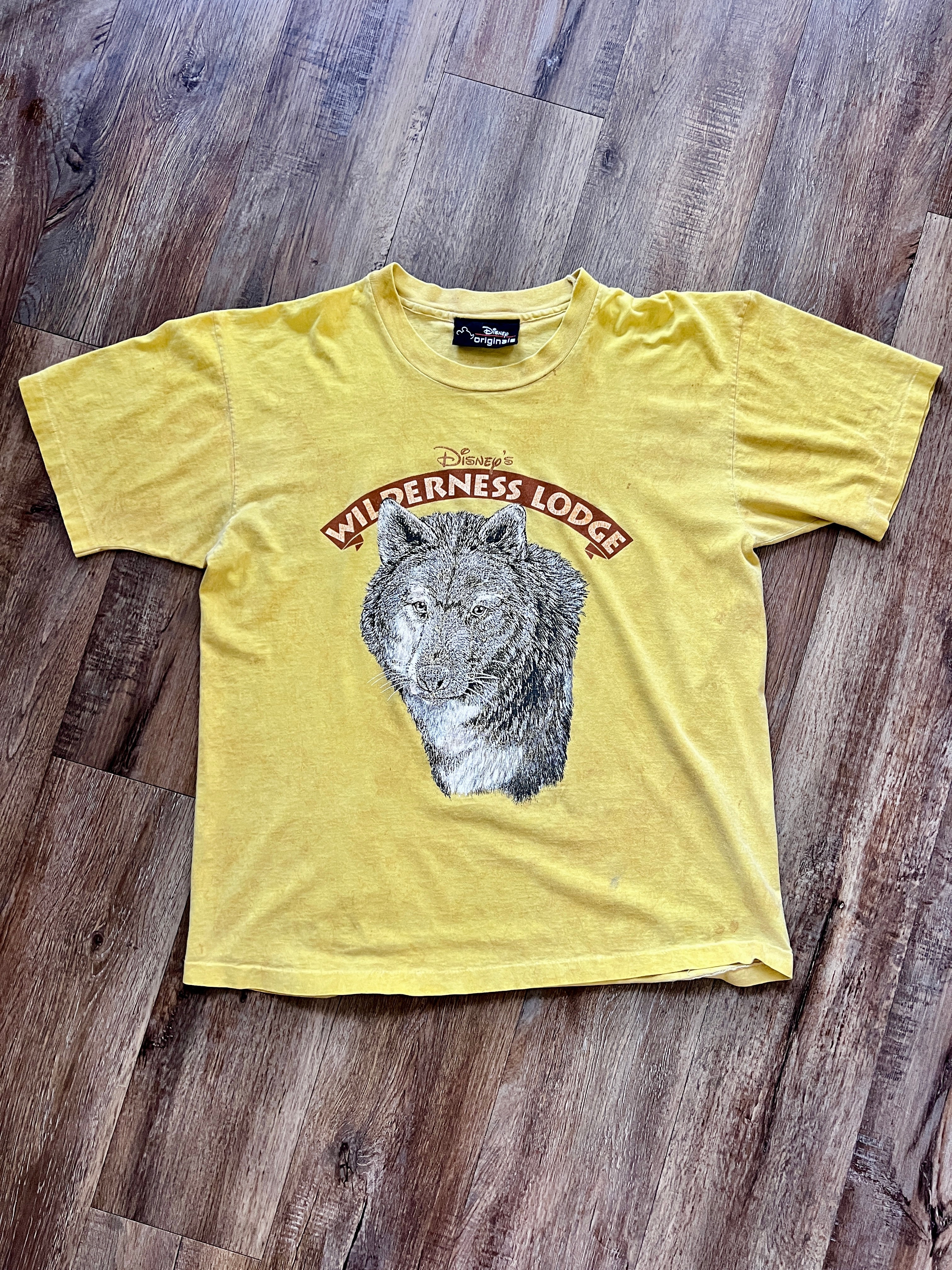 863 - Yellow Wilderness Lodge Wolf Shirt - XL