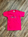 256 -Pink Embroidered Crossleg Mickey Tee - M