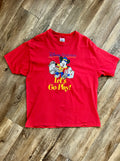 255 - Red Disney Destinations Let's Go Play Mickey Suitcase Shirt - XL