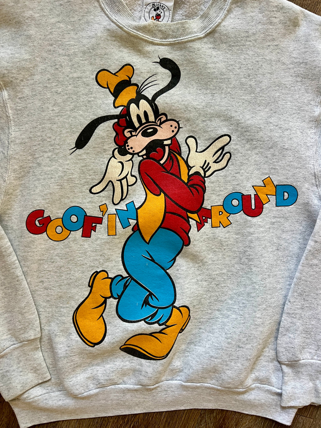 864 -Heather Goofin' Around Crewneck - L