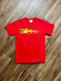 254 -Red Test Track Flame Mickey Head Shirt - S