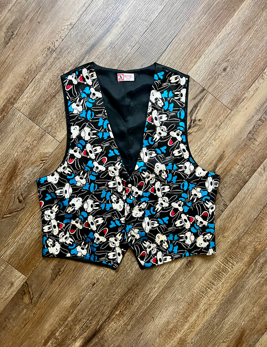 253 -Black Satin Goofy AOP Vest - L/XL