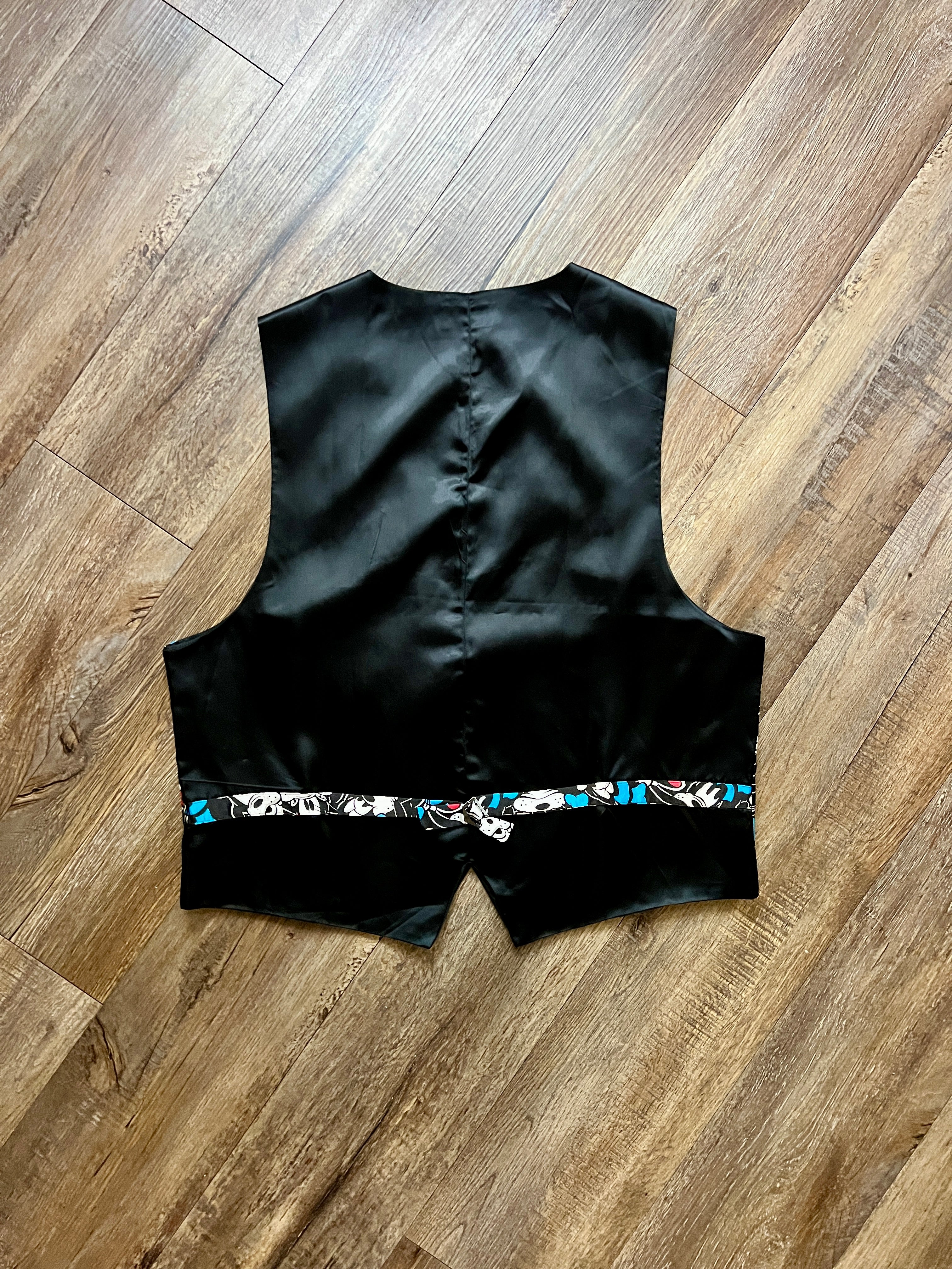 253 -Black Satin Goofy AOP Vest - L/XL
