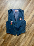 252 -Navy Khaki Minnie & Mickey Pocket Vest - XL