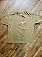 278 -Green Embroidered Dino T-Rex Skeleton Animal Kingdom Tee - XL