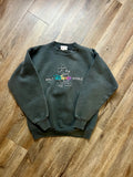 282 -Grey Embroidered Mickey Mouse Rainbow WDW Logo Crewneck - M