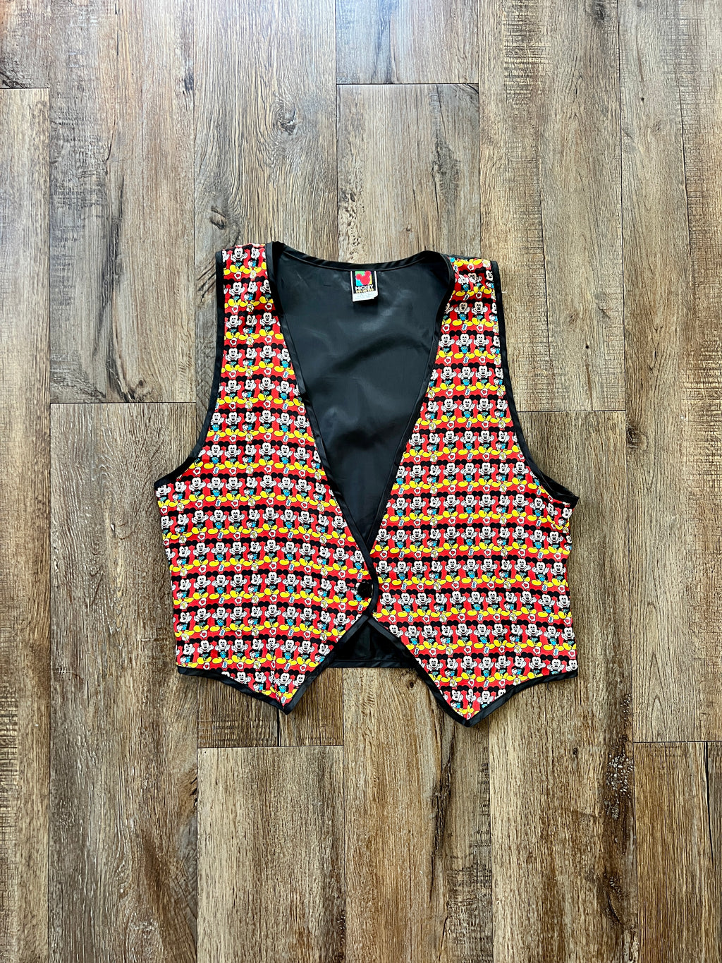 113 -Red Mickey AOP Satin Vest