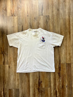 115 -White Embroidered Conductor Mickey Pocket Tee - L