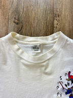 115 -White Embroidered Conductor Mickey Pocket Tee - L