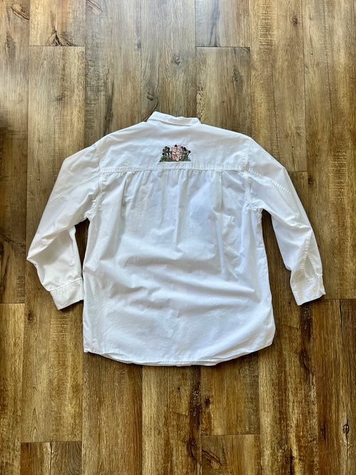 120 -White Embroidered WTP Buttondown Shirt - L