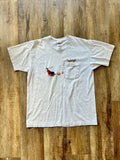 121 -Grey Embroidered Goofy Picnic Pocket Tee - L