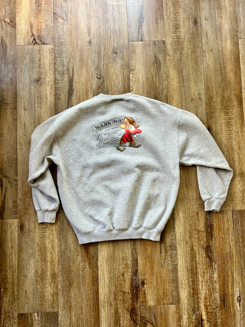 123 -Heather Grey Grumpy Warning Crewneck - XL