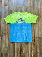 126 -Green & Blue Tie Dye Space Mountain Tee - M