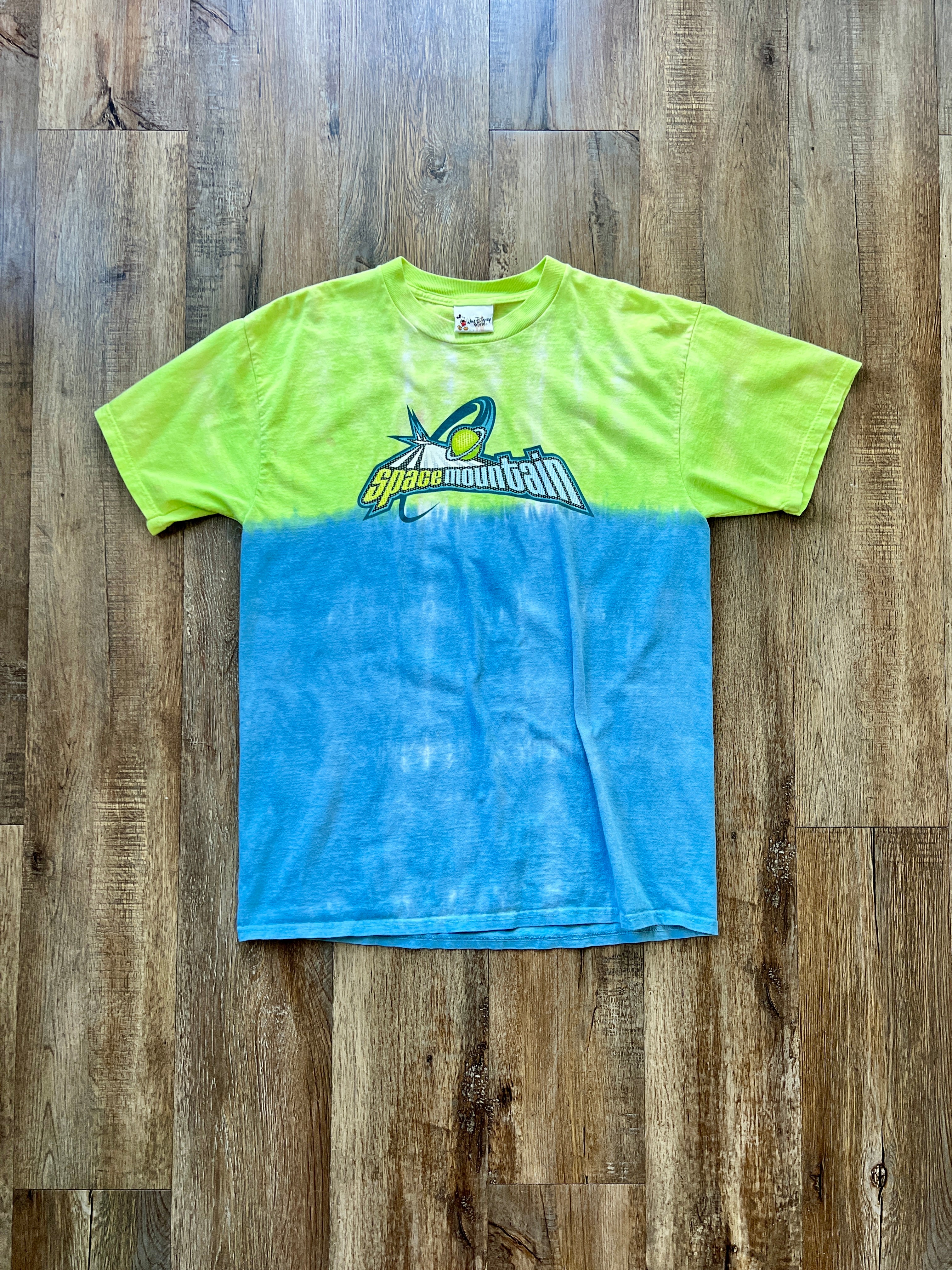 126 -Green & Blue Tie Dye Space Mountain Tee - M