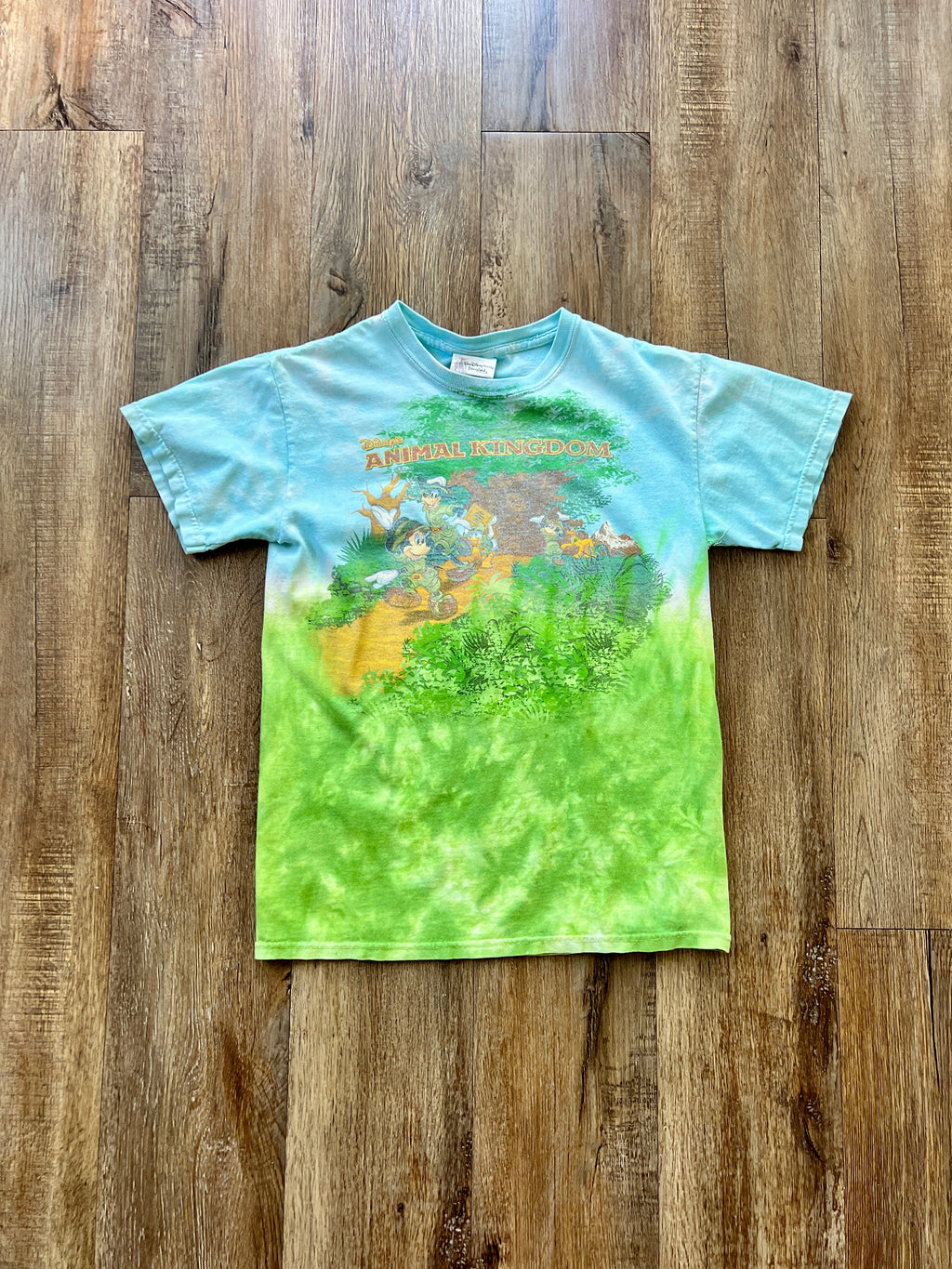 127 -Blue Tie-Dye Mickey & Friends Animal Kingdom Tee - S