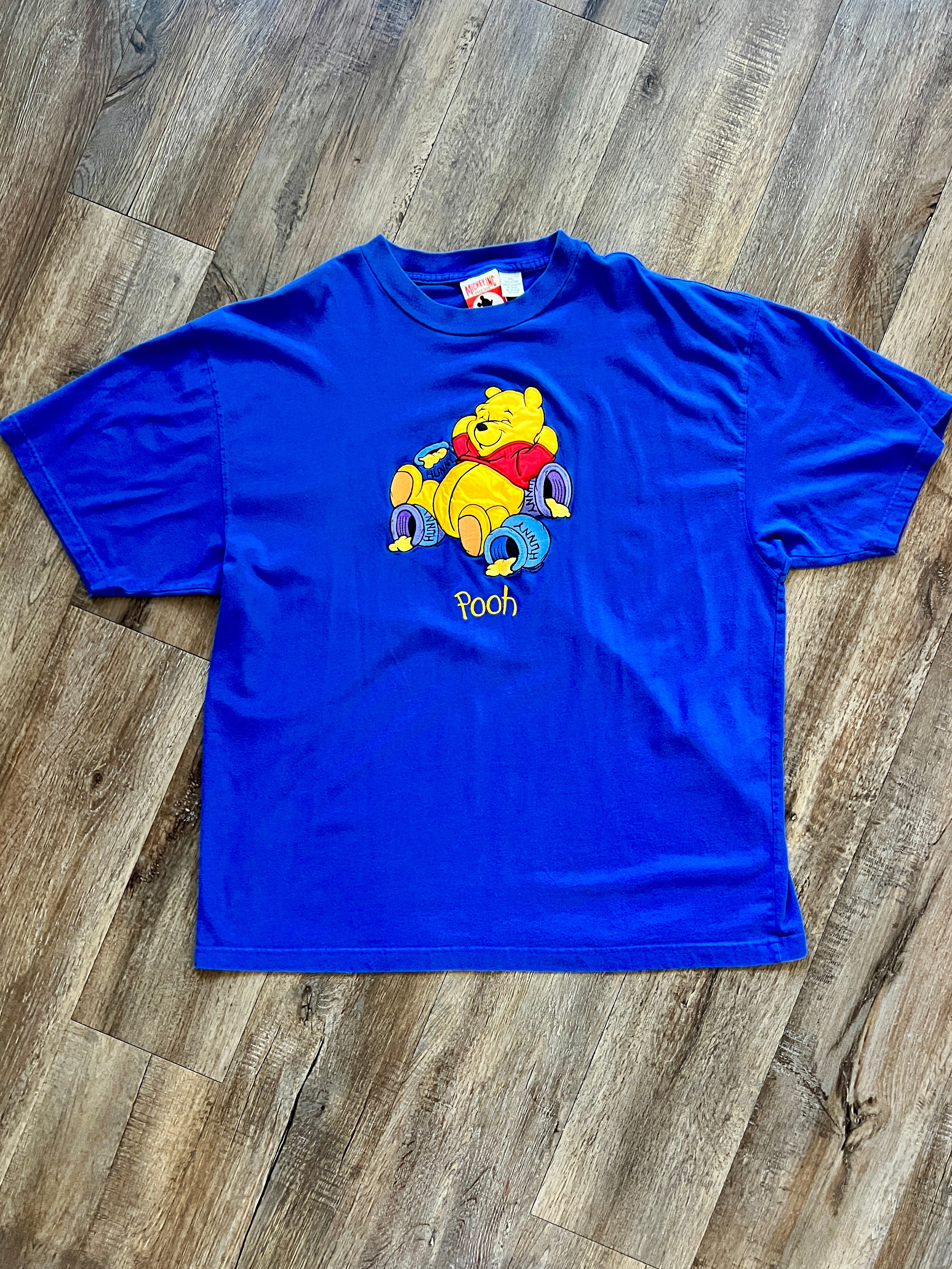 878 -Blue Applique WTP Laying on Hunny Pots Shirt - 2X