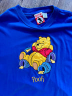 878 -Blue Applique WTP Laying on Hunny Pots Shirt - 2X