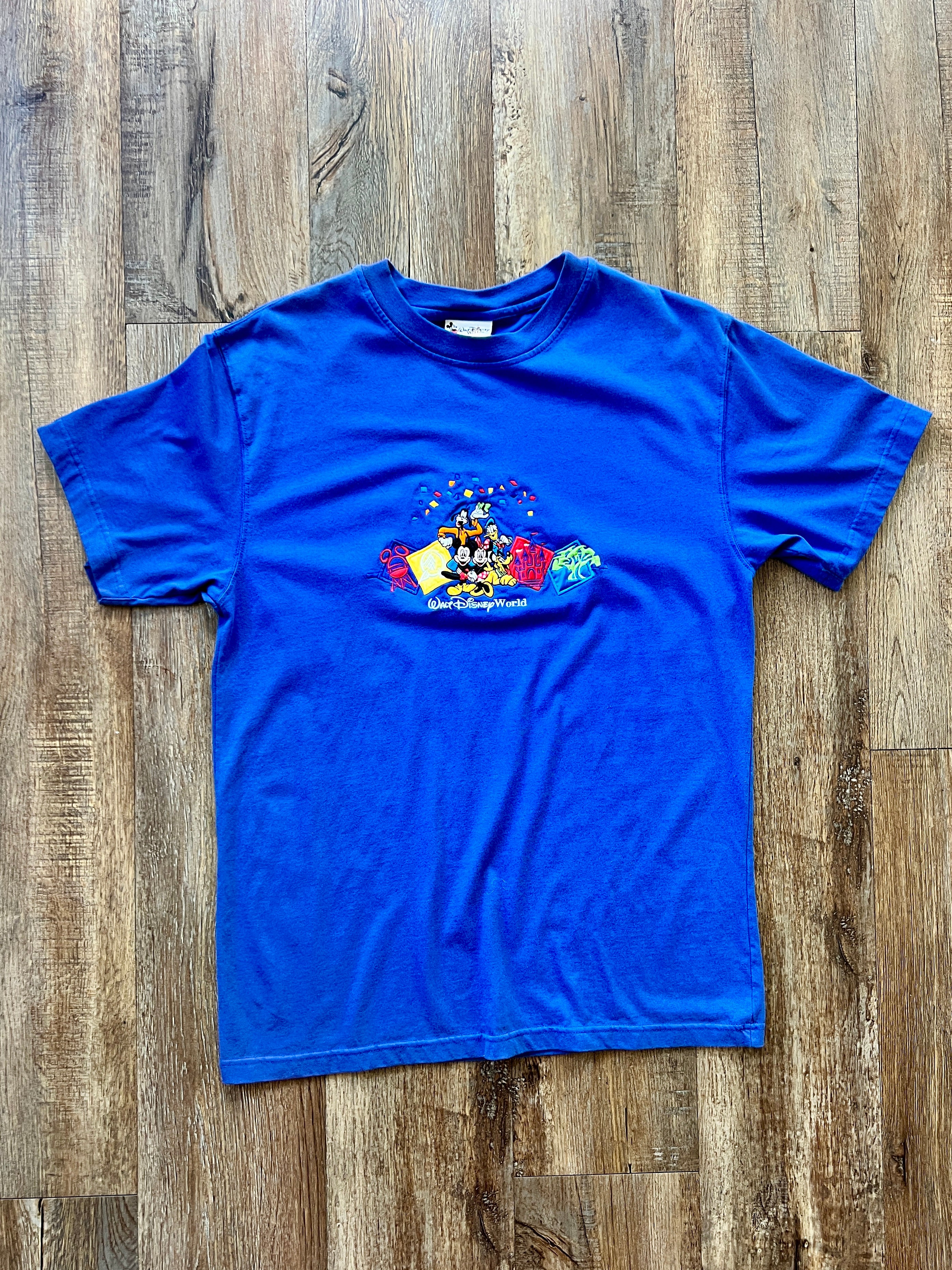 131 -Blue Embroidered Walt Disney World Tee - L