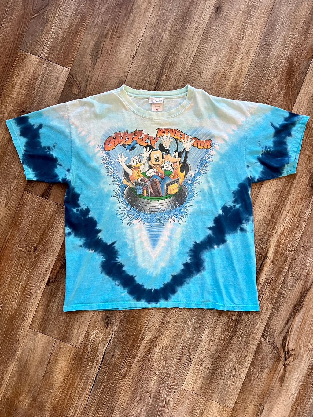 880 -Blue Tie-Dye Grizzly River Run Raft Shirt - XL