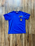 133 -Blue Embroidered WTP & Tigger Pocket Tee - M