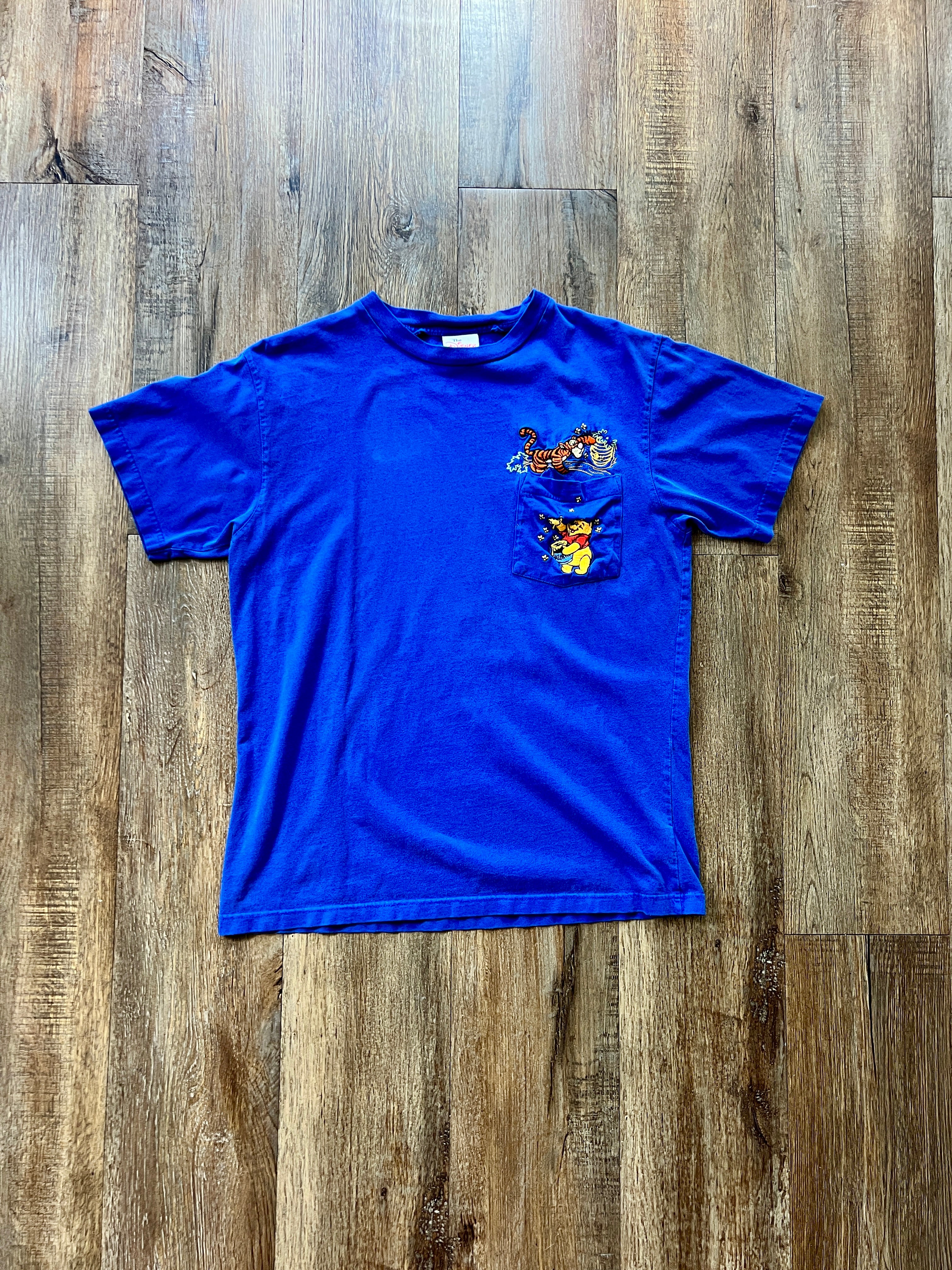133 -Blue Embroidered WTP & Tigger Pocket Tee - M