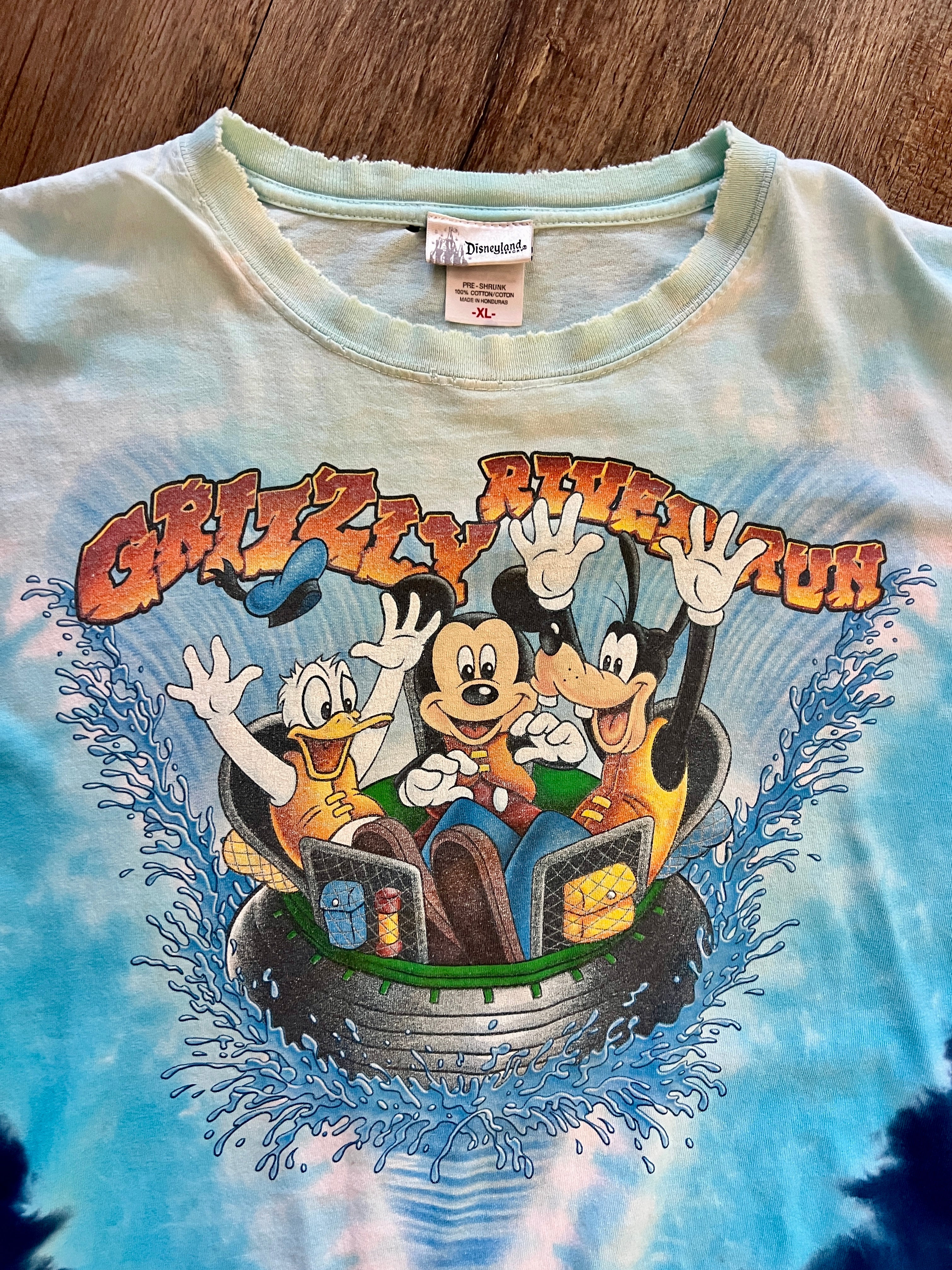 880 -Blue Tie-Dye Grizzly River Run Raft Shirt - XL