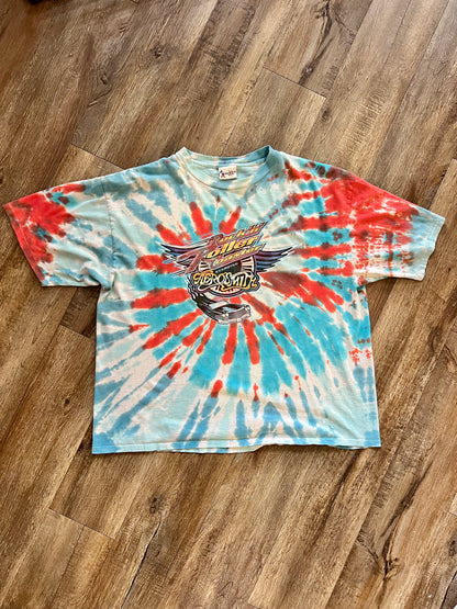 881 -Blue Tie-Dye Rockn' Roller Coaster Shirt - 2X