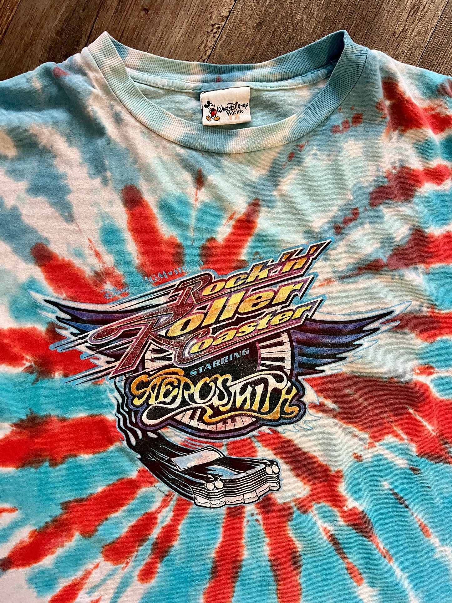 881 -Blue Tie-Dye Rockn' Roller Coaster Shirt - 2X
