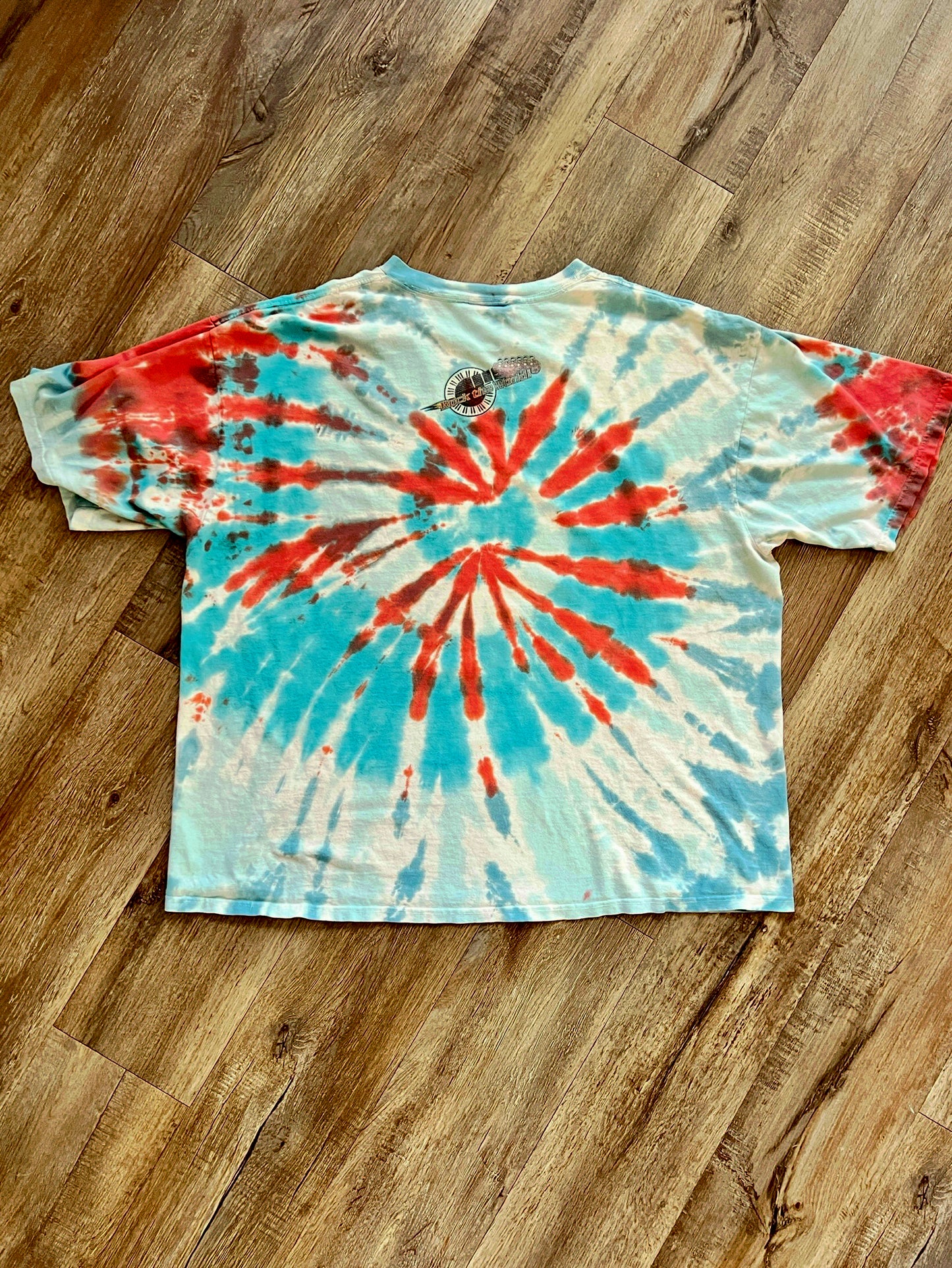 881 -Blue Tie-Dye Rockn' Roller Coaster Shirt - 2X