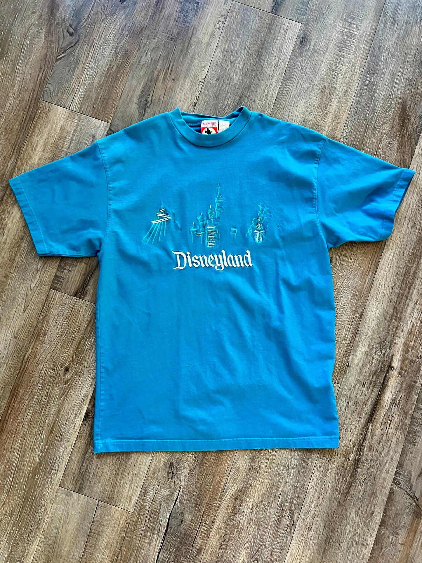 885 -Teal Embroidered Disneyland Icons Shirt - L/XL