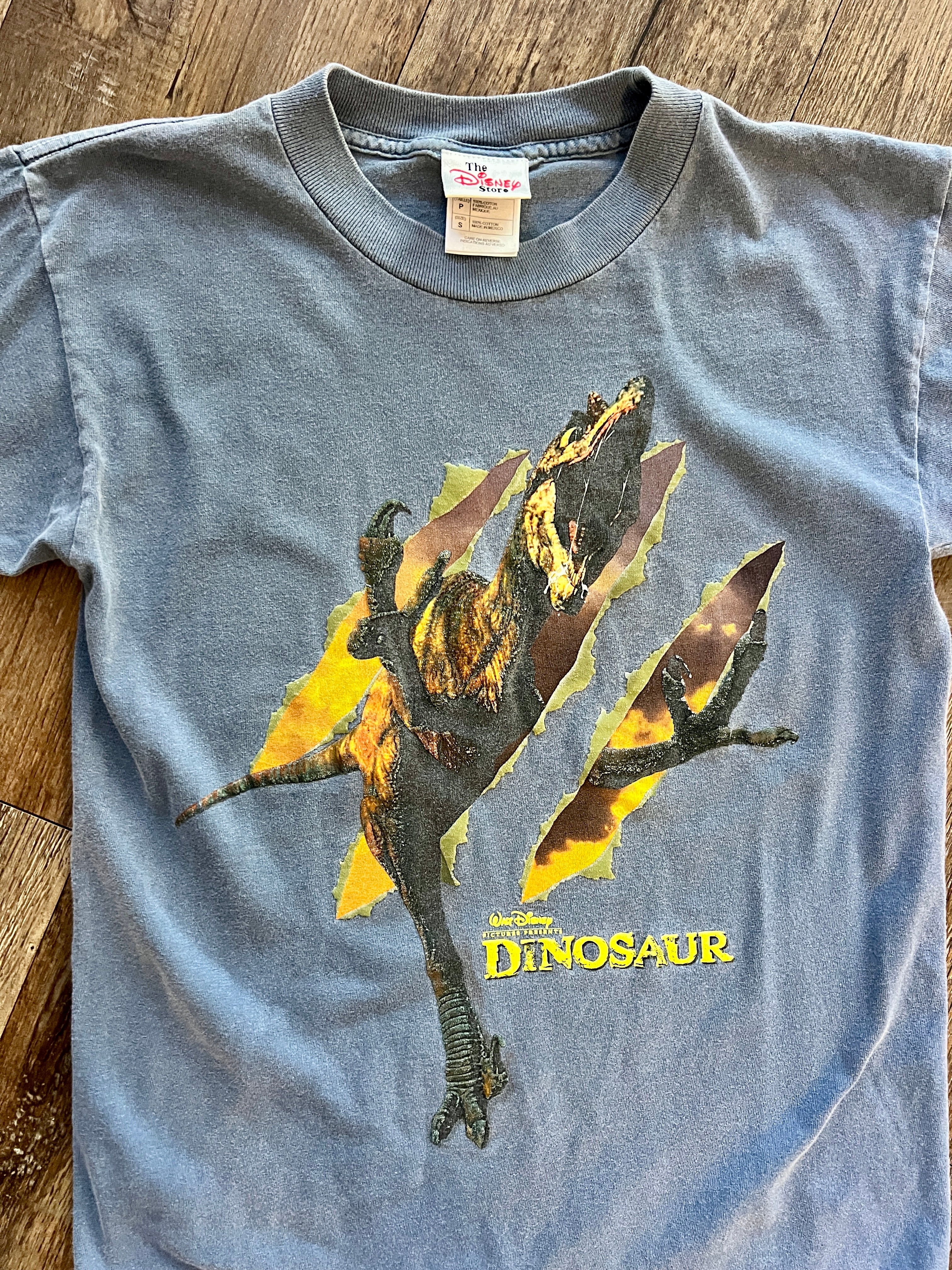 886 -Blue Dinosaur Slash Shirt - S