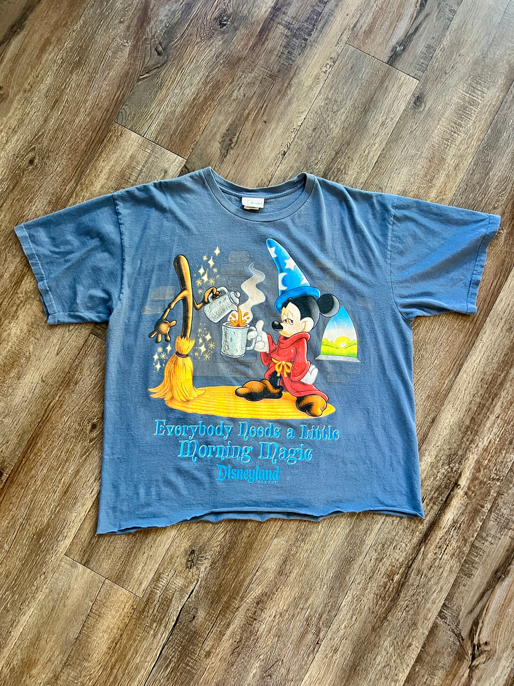 887 -Navy Sorcerer Mickey Everybody Needs a Little Magic in the Morning Shirt - XL